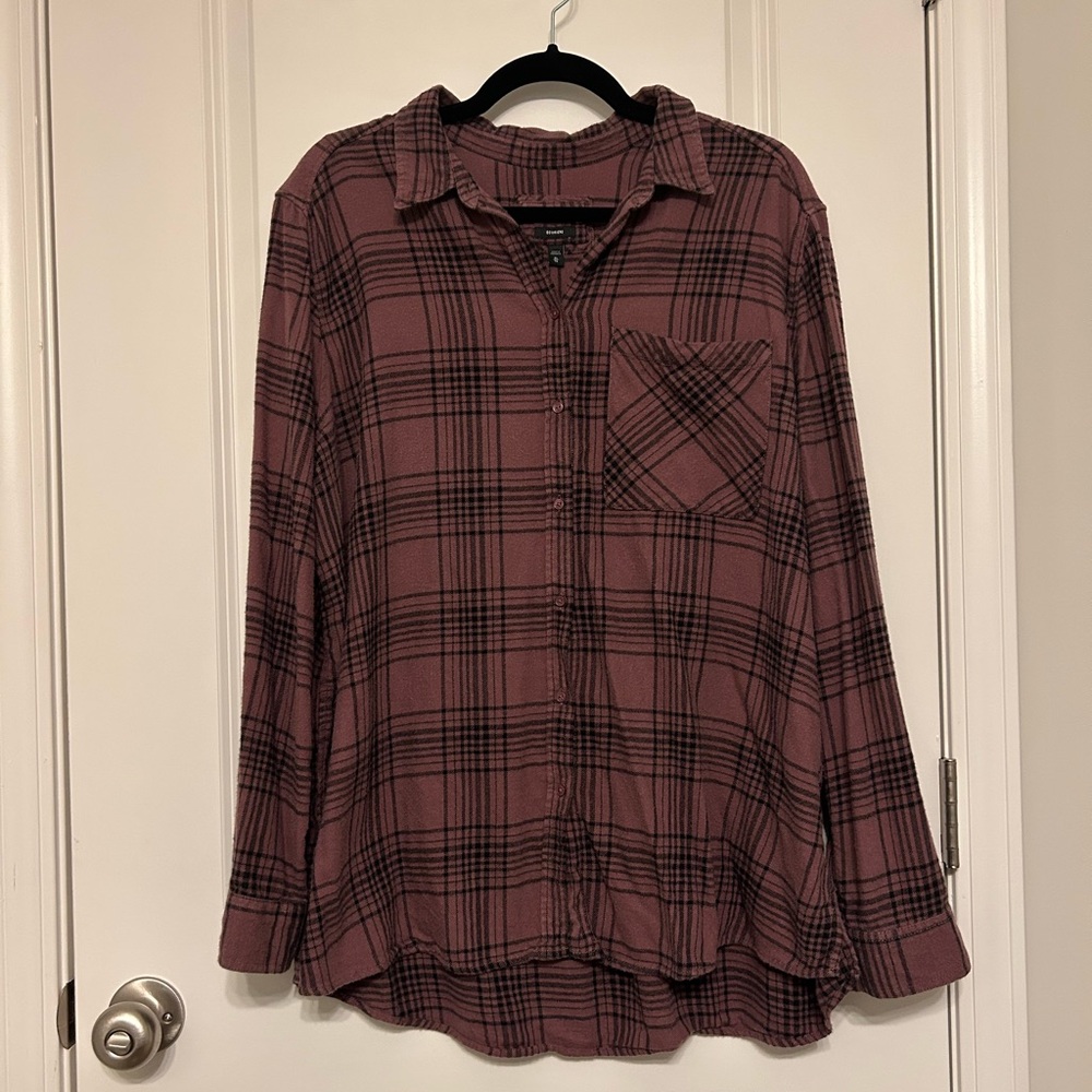 Express Boyfriend Plaid Flannel Shirt